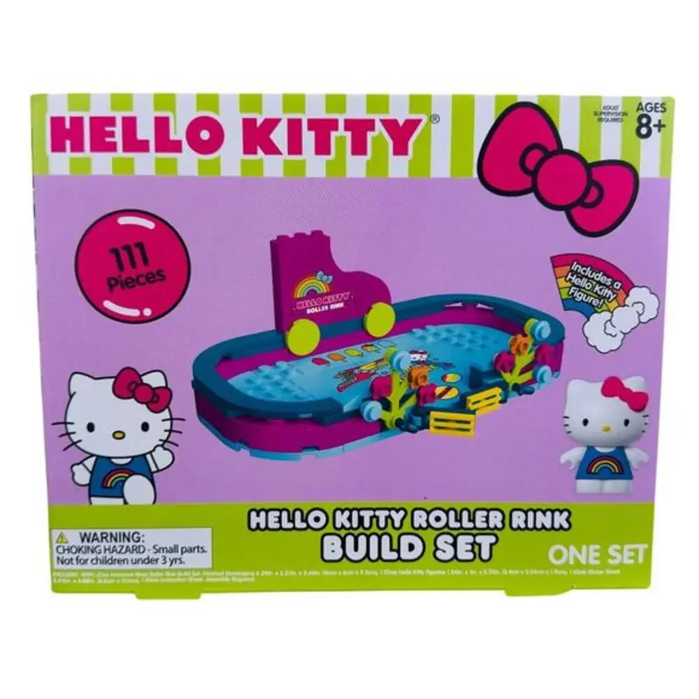 Sanrio Hello Kitty Roller‎ Rink Kid's Building Block Toy, 111 Piece